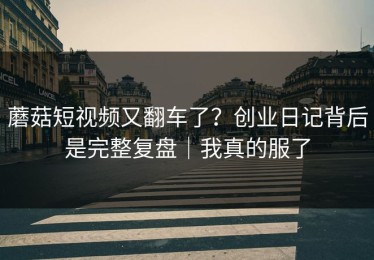 蘑菇短视频又翻车了？创业日记背后是完整复盘｜我真的服了