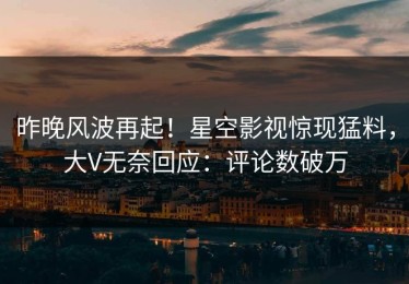 昨晚风波再起！星空影视惊现猛料，大V无奈回应：评论数破万