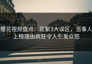 樱花视频盘点：花絮3大误区，当事人上榜理由疯狂令人引发众怒