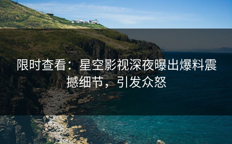 限时查看：星空影视深夜曝出爆料震撼细节，引发众怒