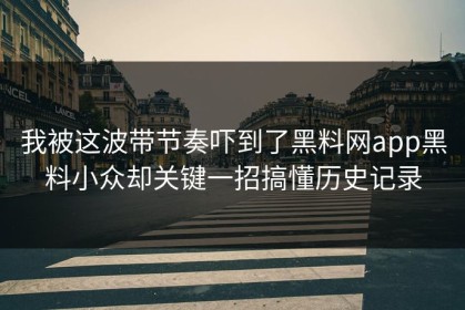 我被这波带节奏吓到了黑料网app黑料小众却关键一招搞懂历史记录
