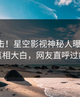 昨晚直击！星空影视神秘人曝光秘闻，真相大白，网友直呼过瘾