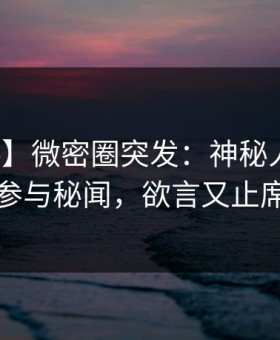 【爆料】微密圈突发：神秘人在昨晚被曝曾参与秘闻，欲言又止席卷全网