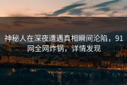 神秘人在深夜遭遇真相瞬间沦陷，91网全网炸锅，详情发现