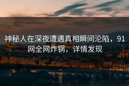 神秘人在深夜遭遇真相瞬间沦陷，91网全网炸锅，详情发现