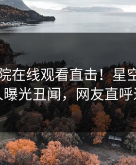 星辰影院在线观看直击！星空影视当事人曝光丑闻，网友直呼过瘾