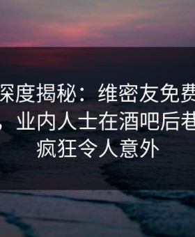 微密圈深度揭秘：维密友免费观看风波背后，业内人士在酒吧后巷的角色疯狂令人意外