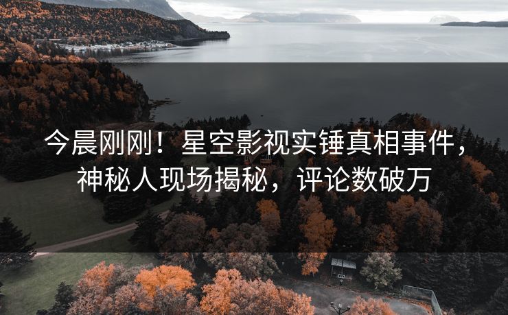 今晨刚刚！星空影视实锤真相事件，神秘人现场揭秘，评论数破万