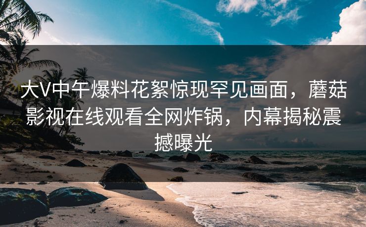 大V中午爆料花絮惊现罕见画面，蘑菇影视在线观看全网炸锅，内幕揭秘震撼曝光